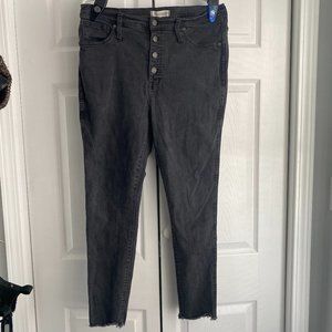 Madewell 10" High Rise Skinny Jeans Gray/Black Sz 33